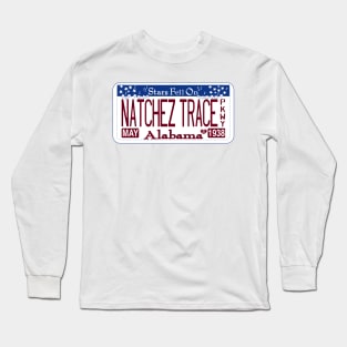 Natchez Trace Parkway, Alabama license plate Long Sleeve T-Shirt